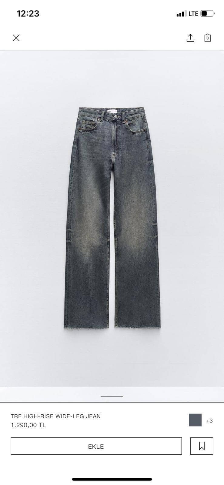 Zara جينز زارا رمادي مزرق 2256