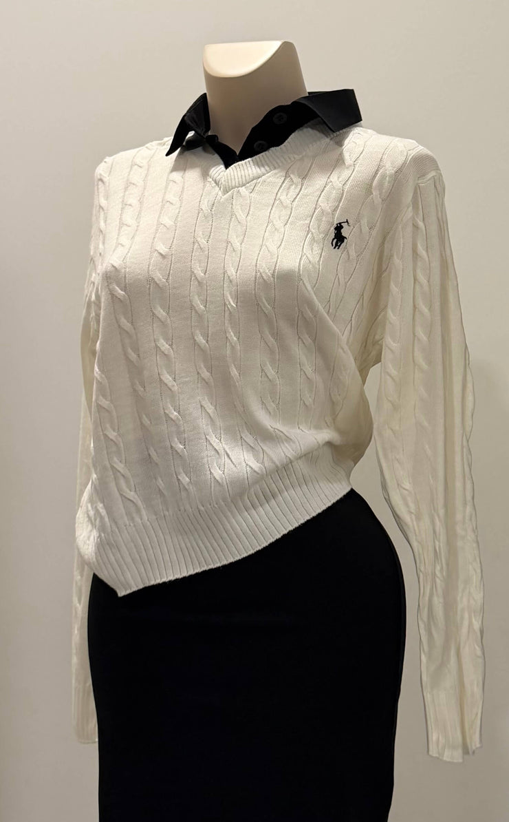 سويتر ياخه بولو - ابيض 192