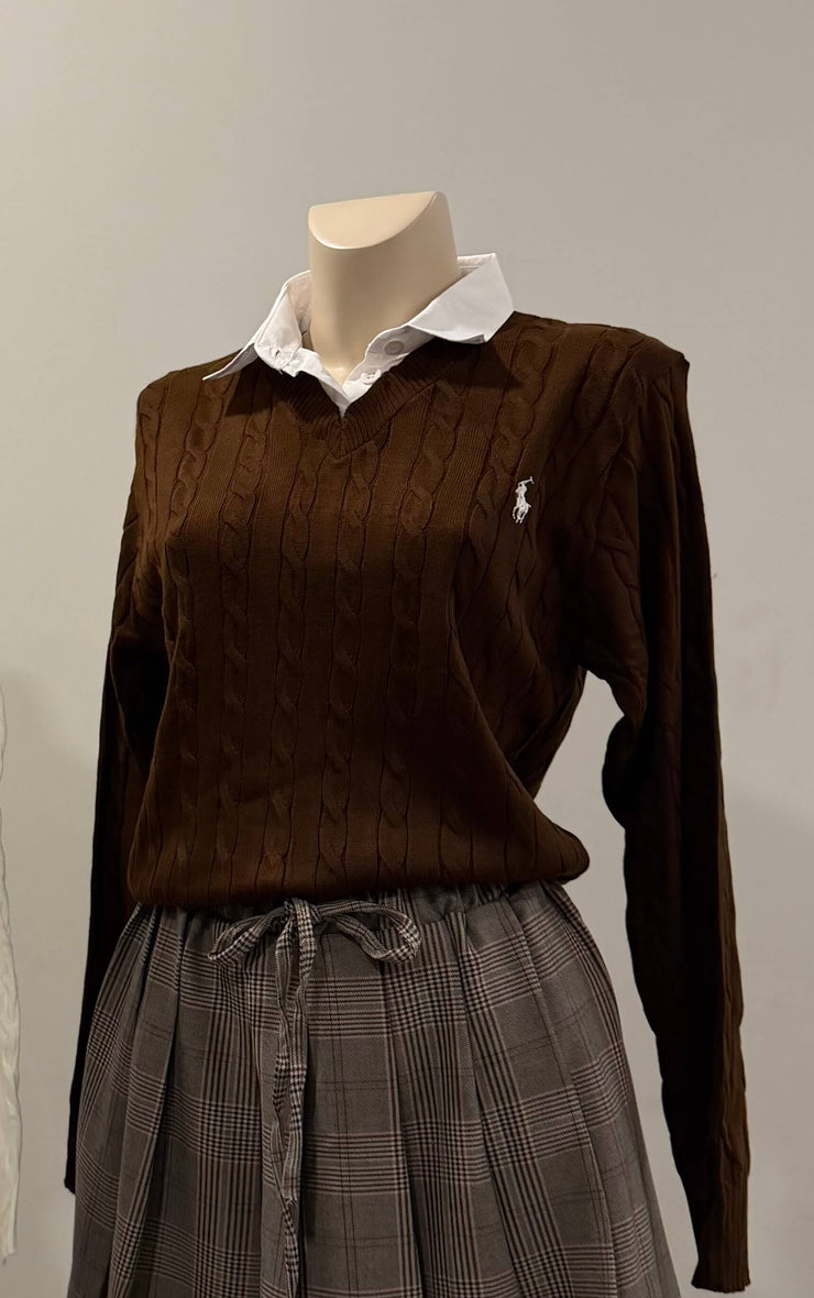 سويتر ياخه بولو - بني 192