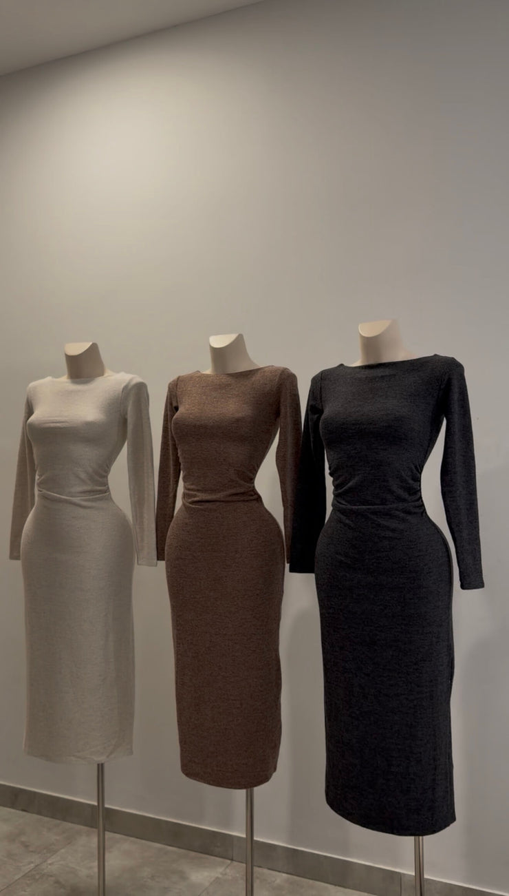 فستان مخصر - رصاصي 191